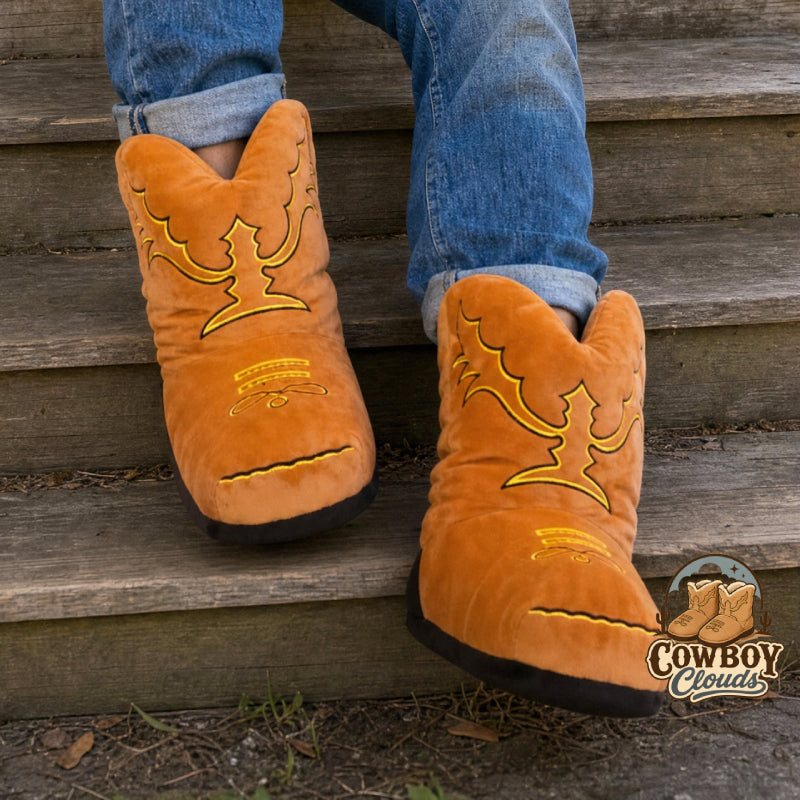 Cowboy Clouds - Cowboy Boots Slippers